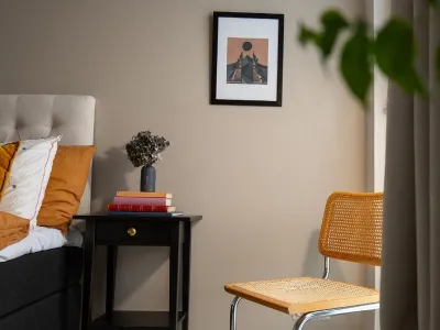 small bedroom with cosy interior