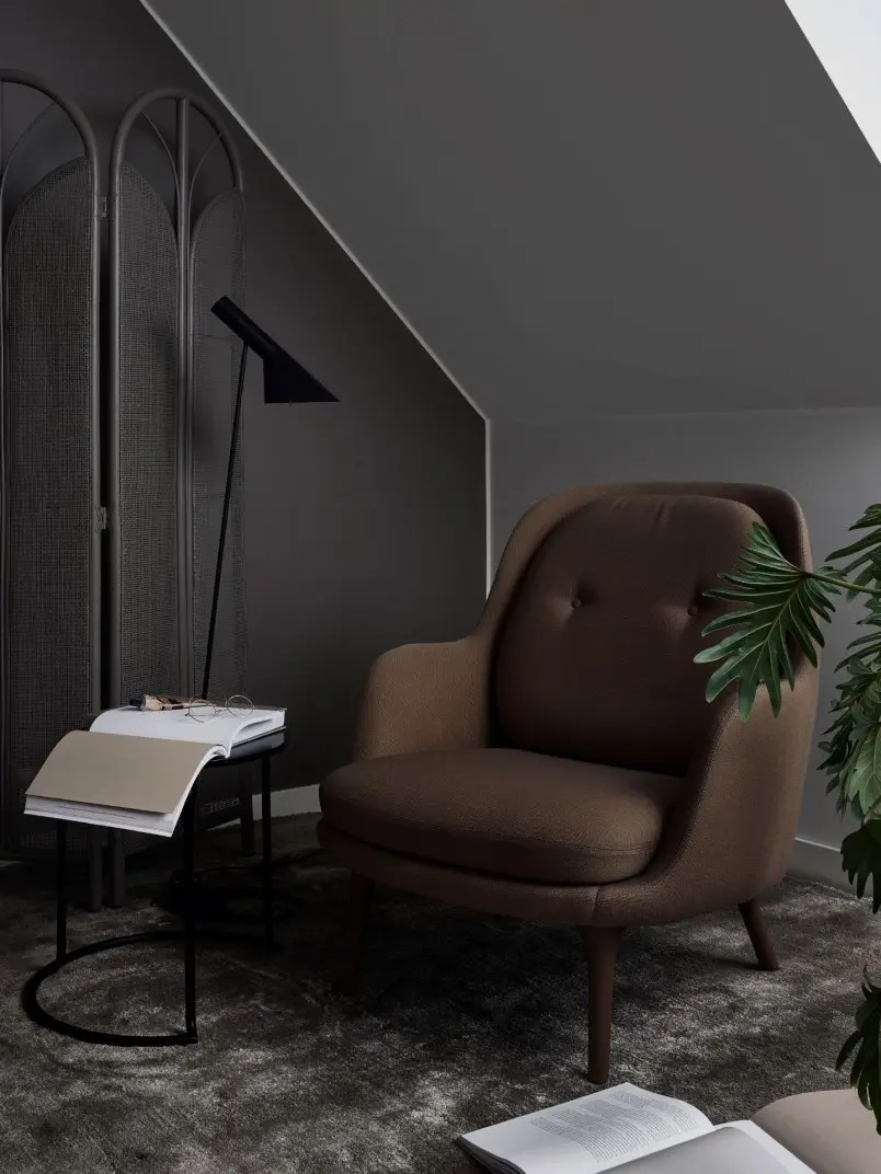 Paint an intimate bedroom with dark shades