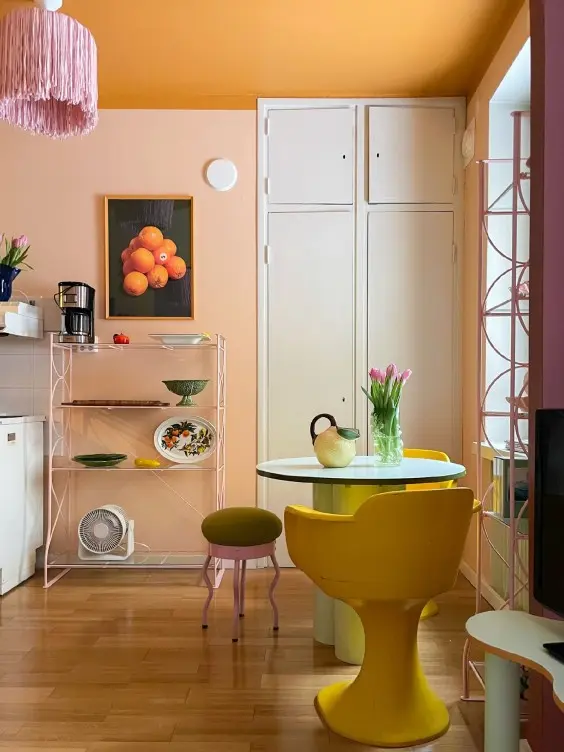 colorful kitchen yellow colour interior