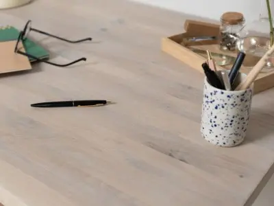wooden furniture top treated with furniture wax