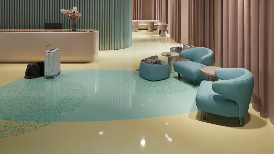 Gaisīgu pārslu formu grīdas dizains