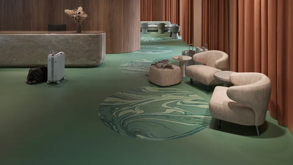 Marmora efekta “Orbit” grīdas dizains