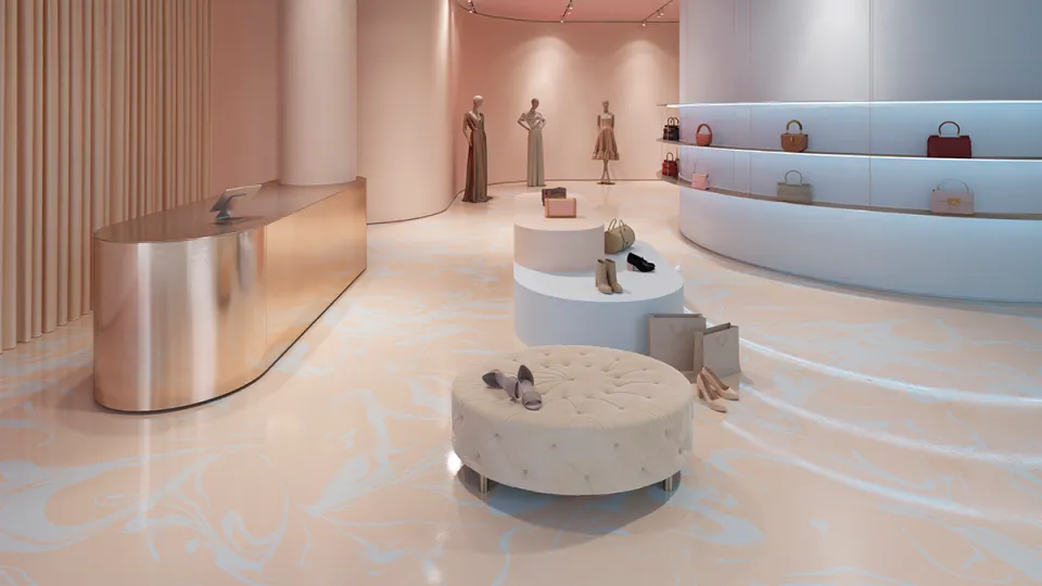 Marmora efekta grīdas dizains