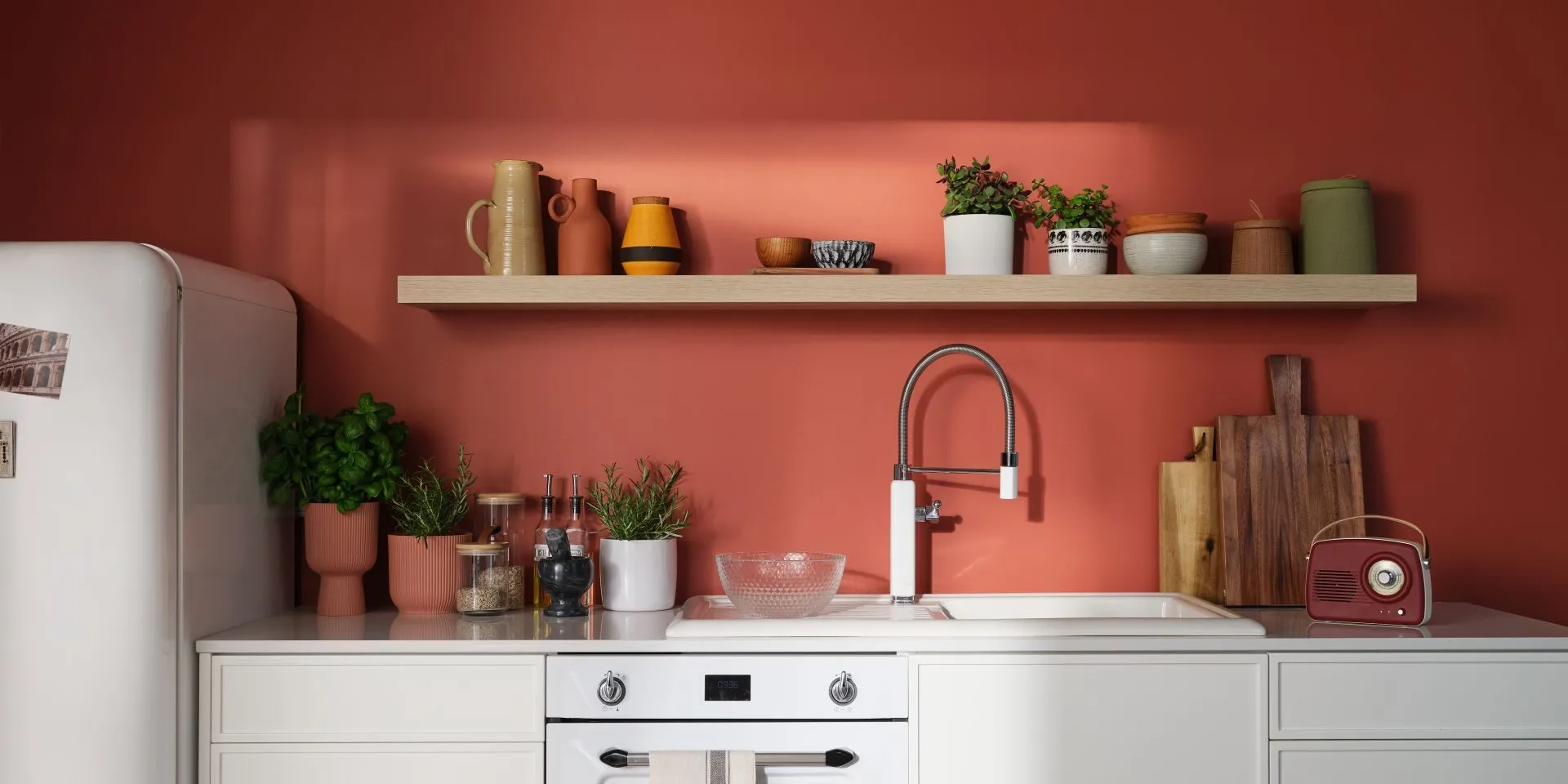 wall paint in red colour