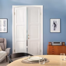 Blue living room wall