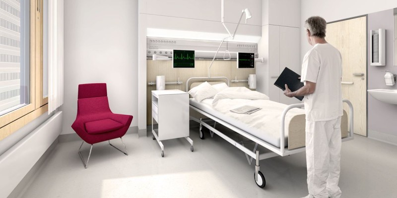 Slimnīcas projekts: Nya Karolinska Solna, palāta